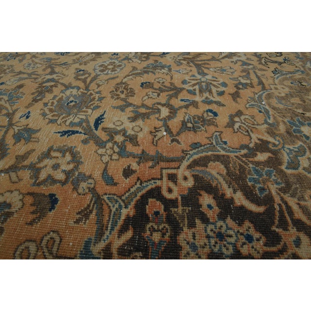 1970s Vintage Persian Handknotted Wool Orange Oversize Area Rug For Sale - Image 11 of 11