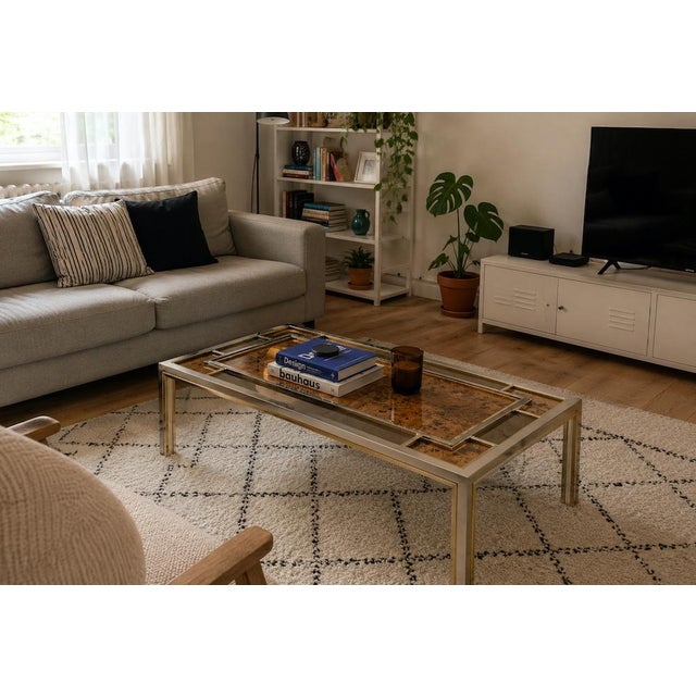 Vintage Mirrored Glass Coffee Table, 1970 For Sale - Image 11 of 12