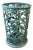 Vintage Wrought Iron Umbrella Stand in Plantation Green For Sale