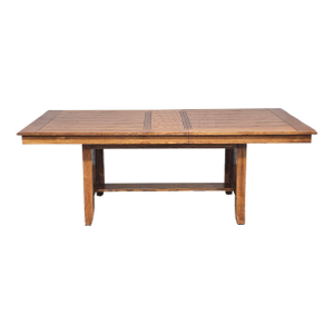 1990s Stickley Oak Mission Arts & Craft Style Dining Table W 2 Leaves