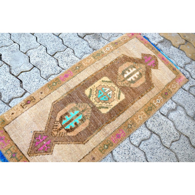Tribal Vintage Camel Boho Chic Rug For Sale - Image 3 of 6