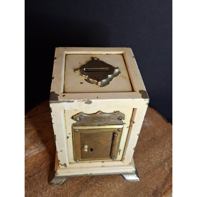 Metal Rare 1897 Custom Cast Iron Safe Bank Engraved Plaque Brass Door Provenance Bertoia 8.6lb For Sale - Image 7 of 18