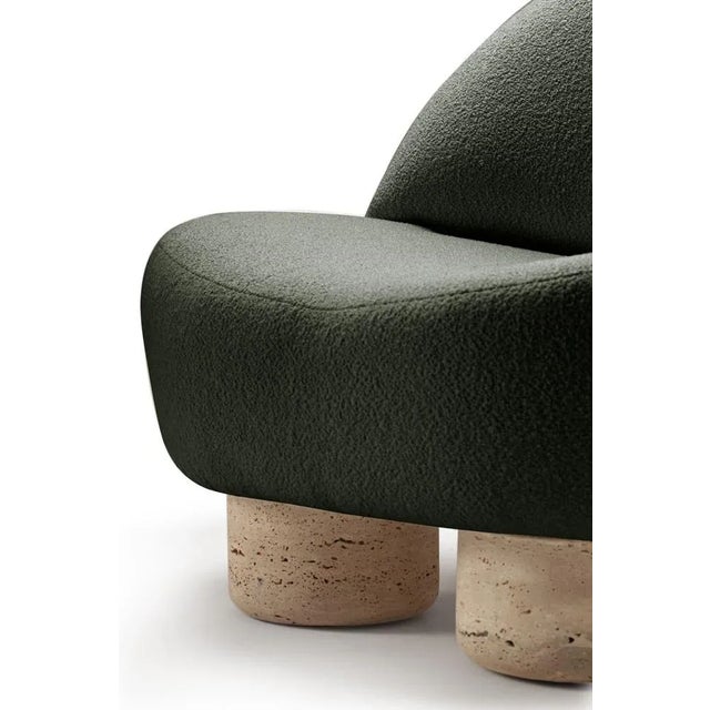 Contemporary Hygge Armchair Forest Boucle by Saccal Design House for Collector For Sale - Image 3 of 4