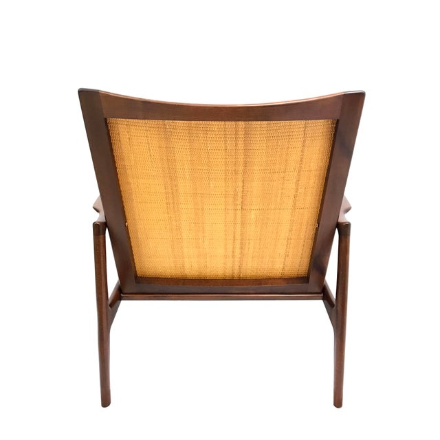 Ib Kofod Larsen Mid Century Danish Cane Back Lounge Chair for Selig