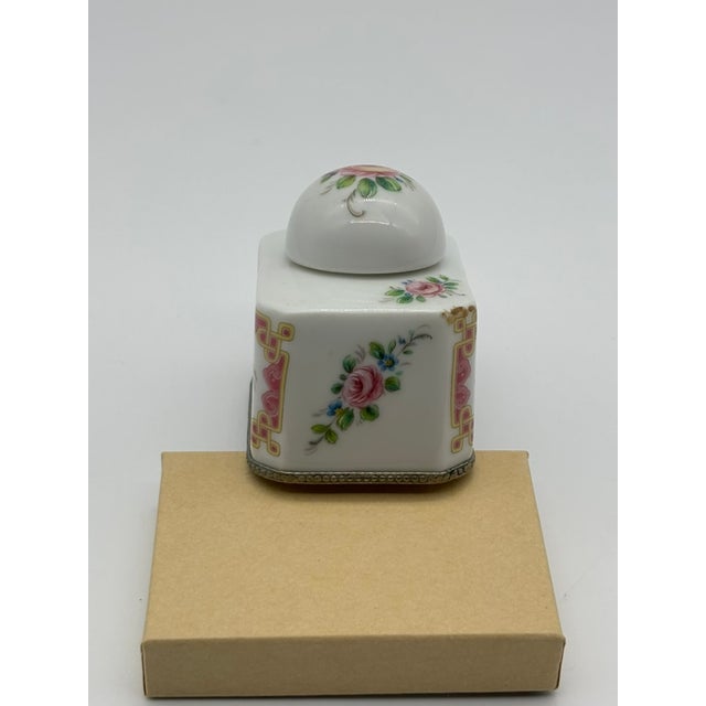 Limoges, France Limoges France Antique Porcelain Inkwell, Hand Painted Floral For Sale - Image 4 of 18