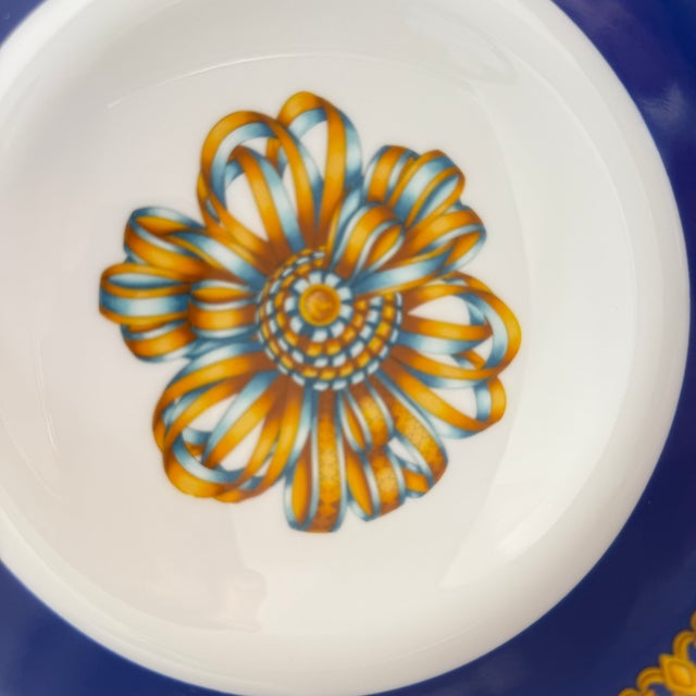 Modern Silk Rosette Soup Plate from Hermès, 1980s For Sale - Image 3 of 5