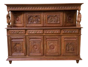 Antique Monumental Breton Sideboard, 1890s