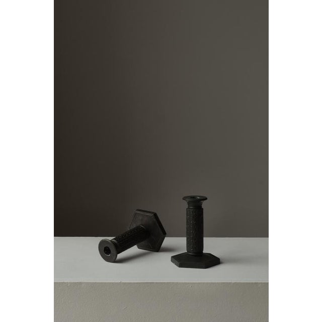 Art Deco Candlesticks in Patinated Disko Metal from Just Andersen, Denmark, 1930s, Set of 2 For Sale - Image 3 of 14