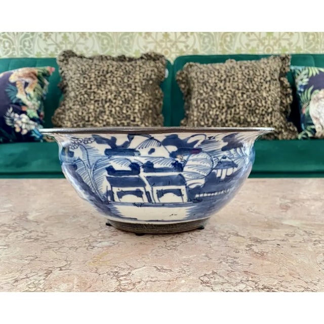 Mid 19th Century Qing Dynasty Large Blue and White Bowl For Sale - Image 12 of 12
