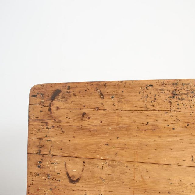 Antique Victorian Pine Farmhouse Kitchen Table For Sale - Image 10 of 13