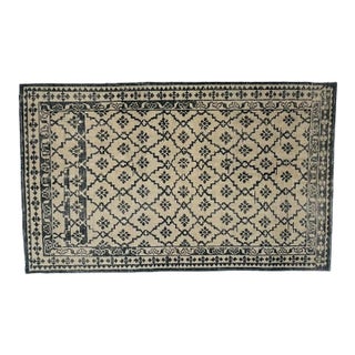 1980s Hand Knotted Beige Khotan Rug 5' X 8' For Sale