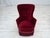 Danish Armchair in Cherry-Red Velour with Ash Legs, 1970s For Sale - Image 12 of 17