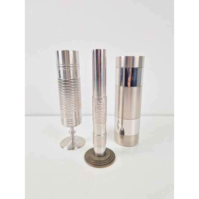 1960s Brutalist Sculptural Metal and Brass Vases from BMF, Germany, 1960s, Set of 3 For Sale - Image 5 of 10