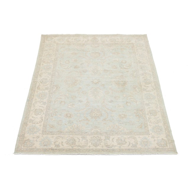 Modern Serene Sky: Modern Peshawar Hand-Knotted Wool Rug 9x12 For Sale - Image 3 of 11