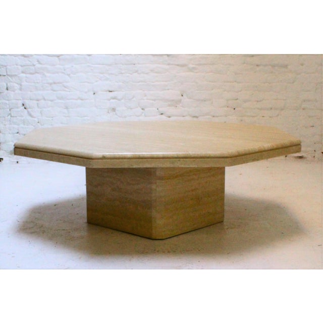 Vintage Italian Travertine Coffee Table, 1970s For Sale - Image 3 of 10