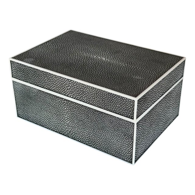 Modern Shagreen Clad Jewelry Box For Sale