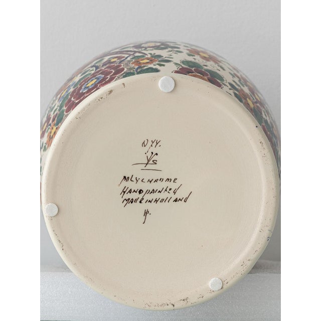 Vintage Hand-Painted Chinoiserie Polychrome Delft Vases from Velsen, 1950s-1960s, Set of 2 For Sale - Image 17 of 18