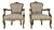 Italian Antique Carved Wood Leopard Print Bergere Chairs Pair For Sale