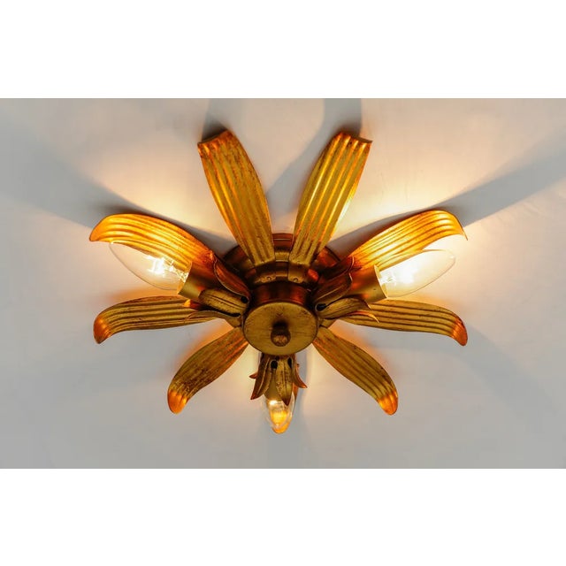 Mid-Century Modern 3-Light Sunburst Lamp, Italy, 1960s For Sale - Image 4 of 9