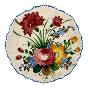 Italian Renaissance Revival Faïence Nove Rose Floral Serving Platter