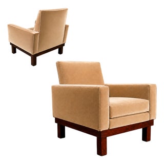 Brazilian Modern Armchair in Rosewood and Honey-Camel Mohair, 1960s For Sale