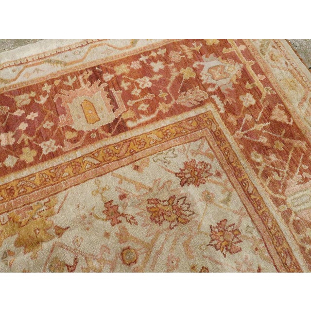 Galerie Shabab Collection Early 20th Century Turkish Oushak Room Size Carpet For Sale - Image 4 of 7
