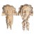 Late 19th Century Pair of Wood Carved Sculptures Man & Woman Wall Art Rare For Sale