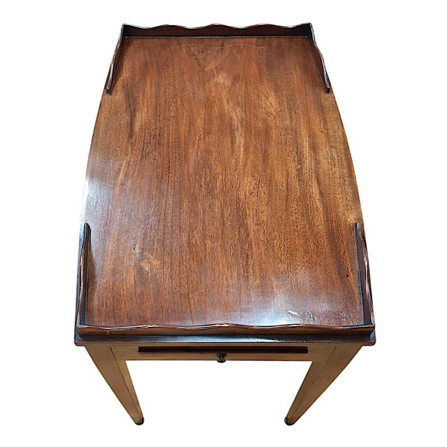 Kittinger Georgian-Style Kittinger Tea Table With Scalloped Gallery and Two Pullout Trays For Sale - Image 4 of 10