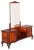 Italian Chippendale Style Walnut & Burl Walnut Veneer Dressing Table, 1940s For Sale