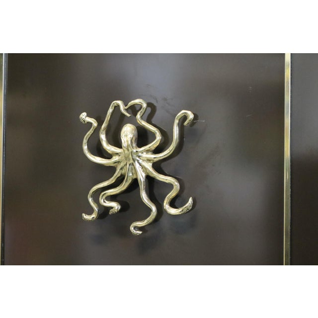 Vintage Art Deco Style Bar Cabinet in Brass, 1968 For Sale - Image 14 of 15