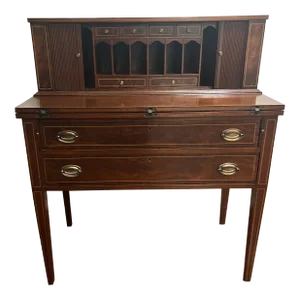 Desk Hepplewhite Inlaid Tambour Vintage Maddox