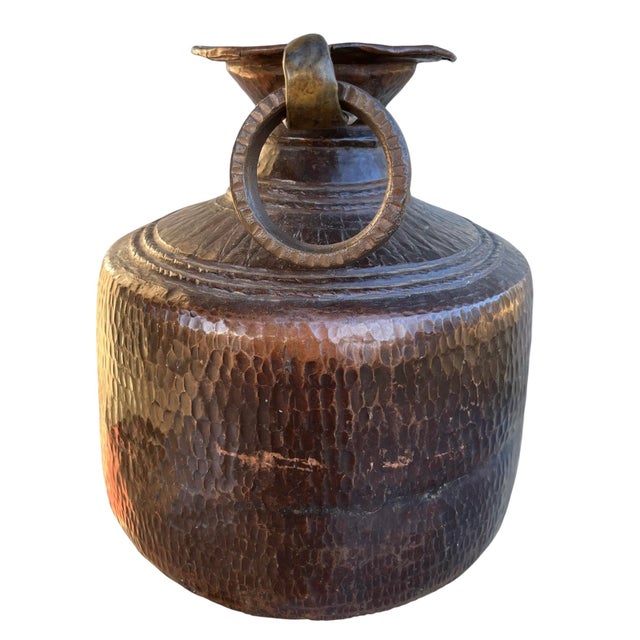 A Unaltered Antique Copper Water Container from India. Great to make into a lamp.