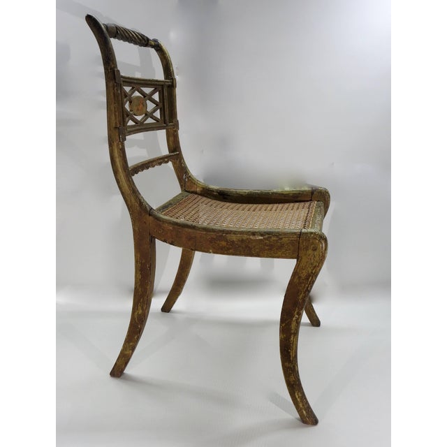 French Cane Bottom Side Chair With Hand-Painted Cherub For Sale In Nashville - Image 6 of 11