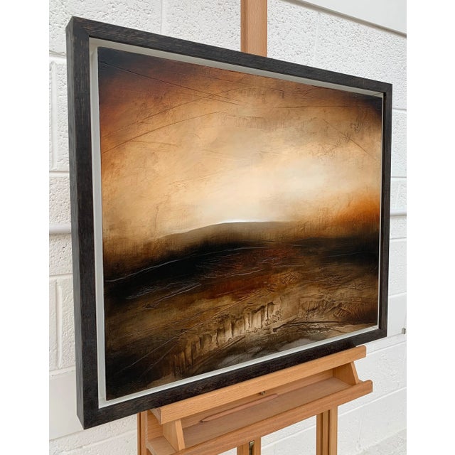 Realism Paul Denham, Atmospheric Abstract Landscape Painting of British Moorland with Earthy Tones, 2011 For Sale - Image 3 of 7