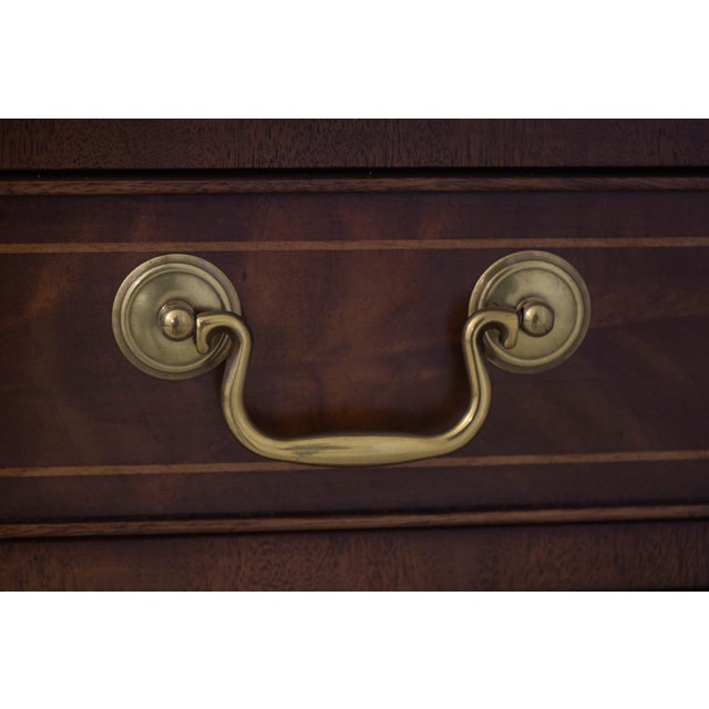 Ej Victor Inlaid Mahogany Secretary Desk Bookcase For Sale - Image 10 of 18