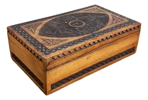 Vintage Carved Wood Lidded Box