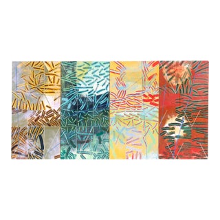 Monumental 1982 Abstract Painting “Old Man Dreaming of Immortality” by Wongi Sul – 8 Ft Wide For Sale