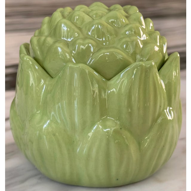 Contemporary MOS26damageVintage Studio Art Artichoke Motif Condiment Server For Sale - Image 3 of 11