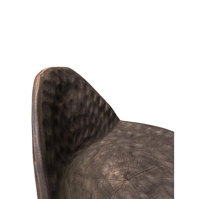 Brown Sculptural Lounge Chair Carved From Solid Suar Wood For Sale - Image 8 of 8