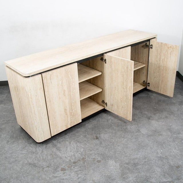 Mid Century Modern Credenza Sideboard Custom Stone Faux Marble 1980s 70s Drawers For Sale - Image 4 of 12