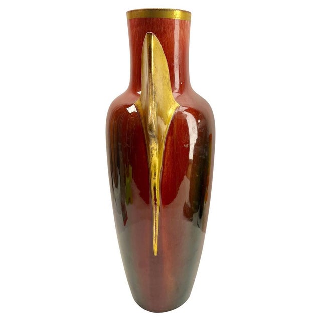 Art Nouveau Majolica Glazed Vase with Handles from Massier, 1890s For Sale - Image 6 of 12