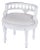 Hathaway 22.5 in. W Oval Upholstered and Wood Traditional Vanity Seat, Cottage White For Sale