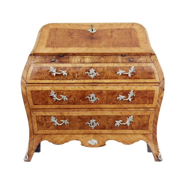 Rococo 18th Century Rococo Yew and Elm Bureau Secretaire For Sale - Image 3 of 16