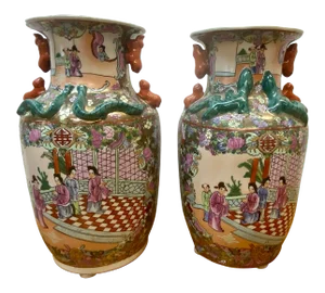 Early 20th Century Chinese Porcelain Vases - a Pair
