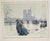 Beautiful vintage 1920s color etching by listed Czech artist Tavik Simon (1877-1942). Depicts winter snow scene outside...