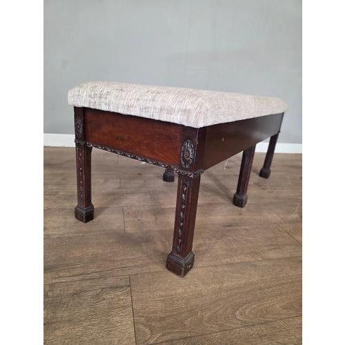 Large Antique Mahogany Stool, 1700s For Sale - Image 5 of 5