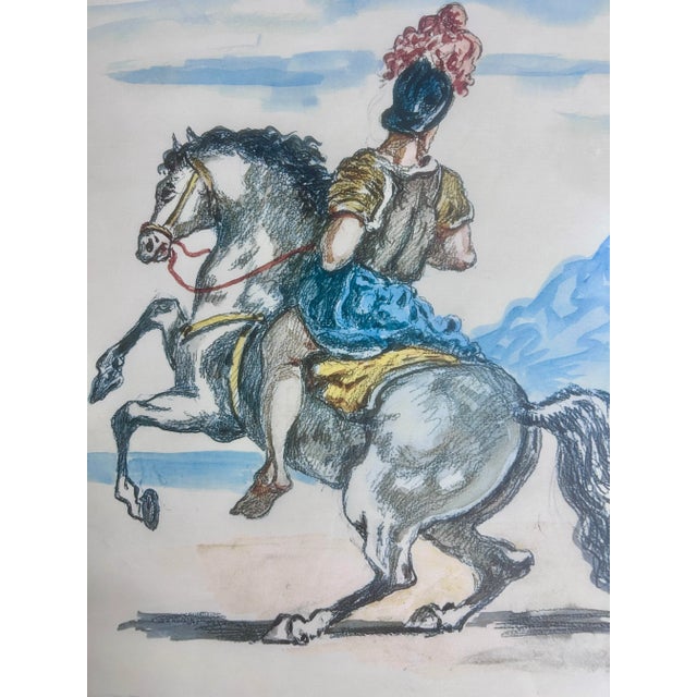 Blue Vintage Giorgio De Chirico Giorgio De Chirico (1888–1978) – Il Cavaliere Solitario – Color Lithograph, Framed For Sale - Image 8 of 8