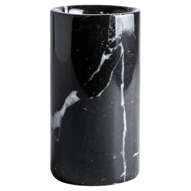 Rounded Toothbrush Holder in Black Marquina Marble For Sale