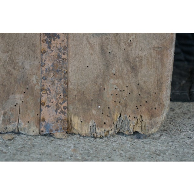 Antique 19th Century Primitive Wooden Farmhouse Grain Malt Shovel 58" For Sale - Image 12 of 16