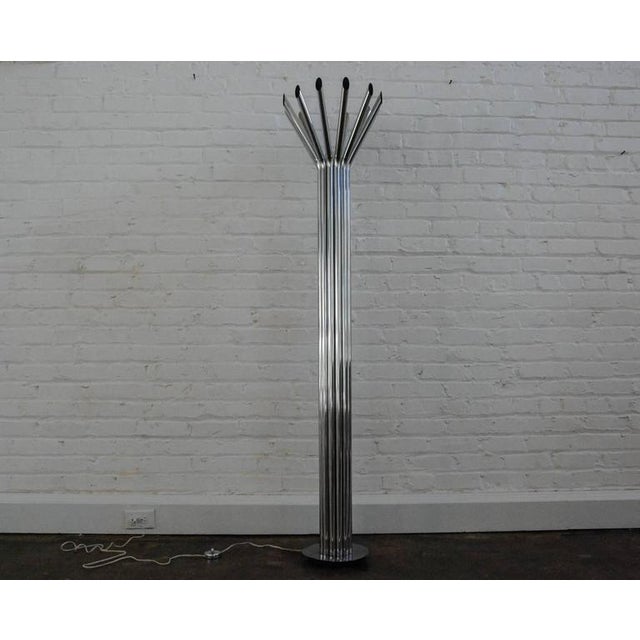 Circa 1970 A stunning futuristic floor lamp attributed to George Kovacs. The lamp was a chrome on/off floor switch and is...